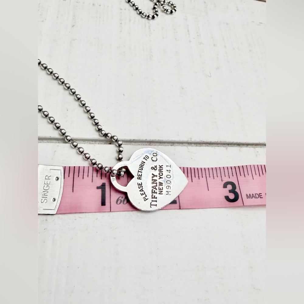 Tiffany & Co. Silver Large Heart Tag Long Beaded Chain Necklace
34” - Picture 9 of 11